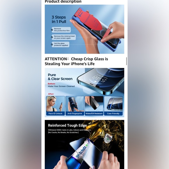 Ultra Glass Military Grade IPhone Screen Protectors - Picture 5 of 6